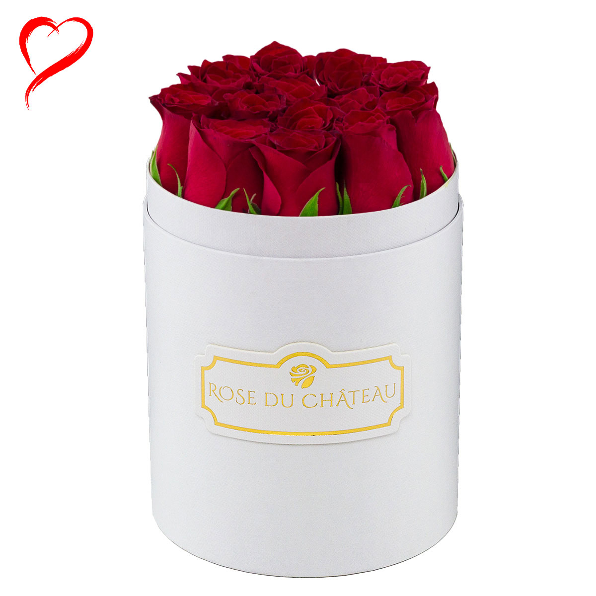 Fresh Red Roses in Small White Box Fresh Red Roses in Small White Box
