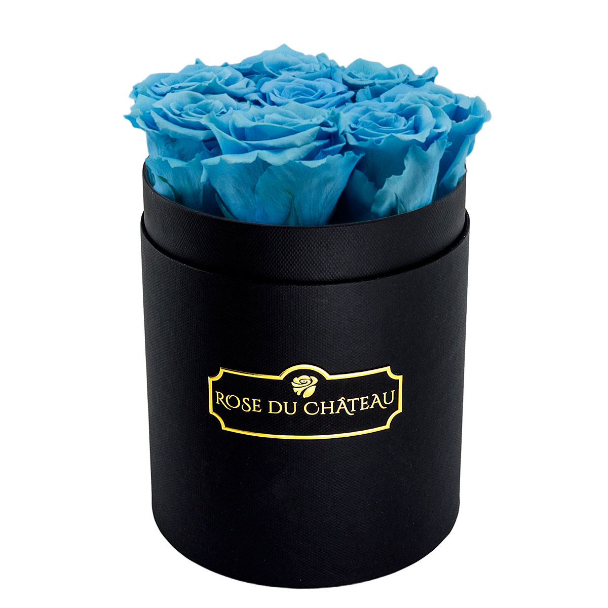 Błękitne Wieczne Róże Czarny Mały Flowerbox na Zamówienie Błękitne Wieczne Róże Czarny Mały Flowerbox na Zamówienie