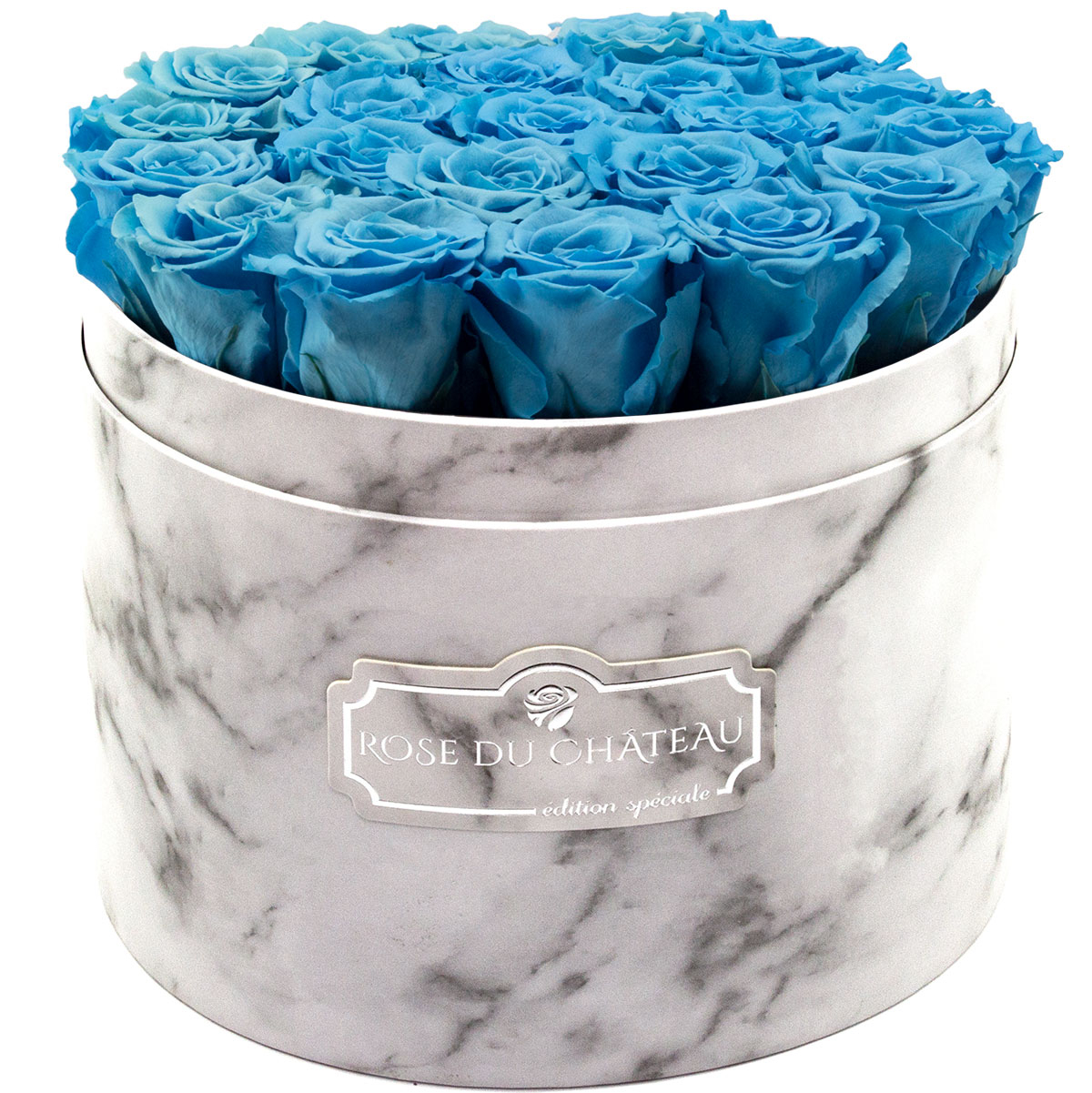 Flowerbox z Róż Wiecznych w Białym Dużym Marmurowym Pudełku Flowerbox z Róż Wiecznych w Białym Dużym Marmurowym Pudełku - obrazek 2