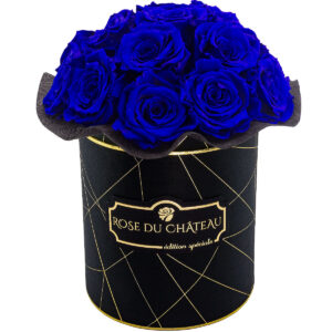 Blu Rose Eterne Bouquet in Box Industriale Nero
