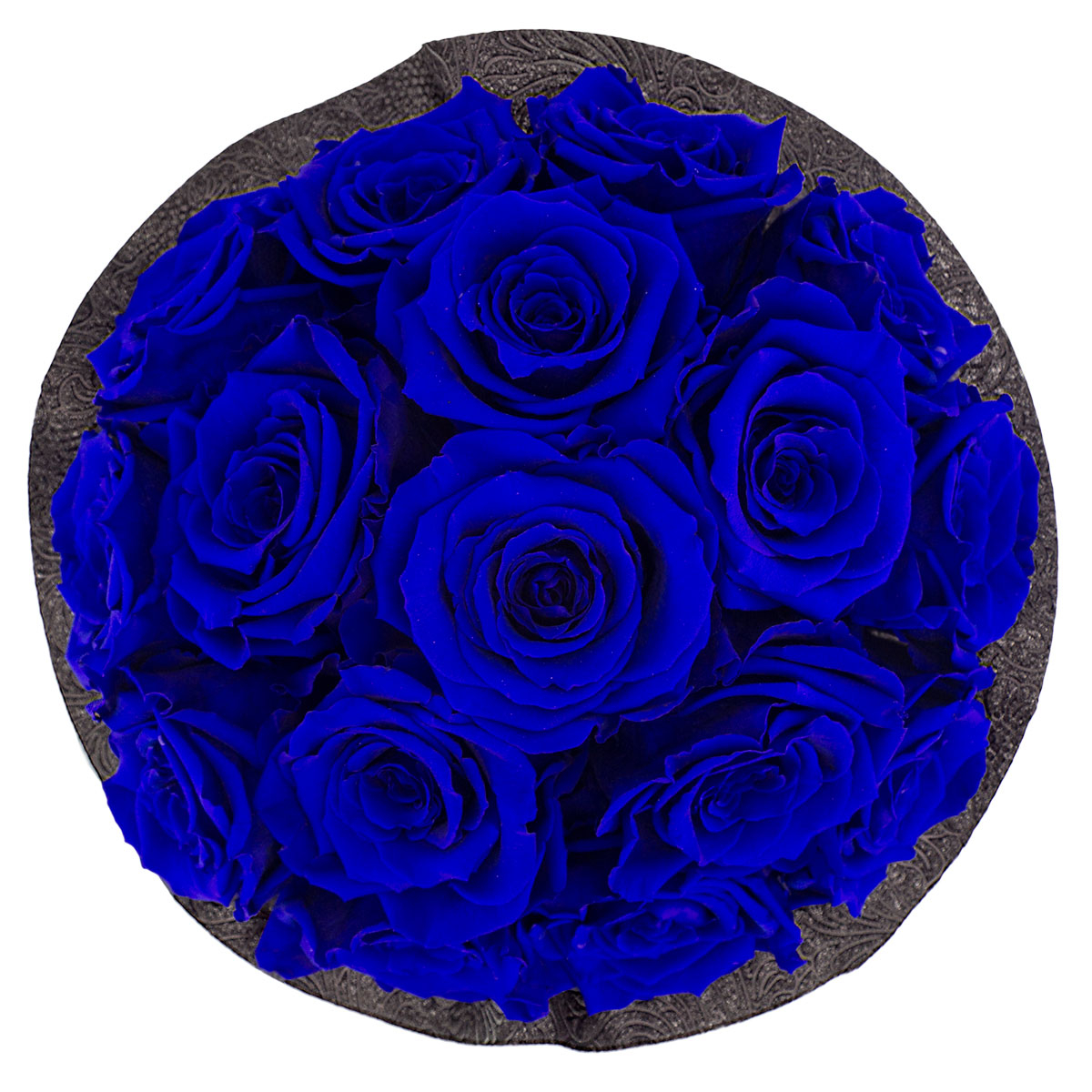 Niebieskie Wieczne Róże Bouquet w Różowym Boxie Niebieskie Wieczne Róże Bouquet w Różowym Boxie - obrazek 2