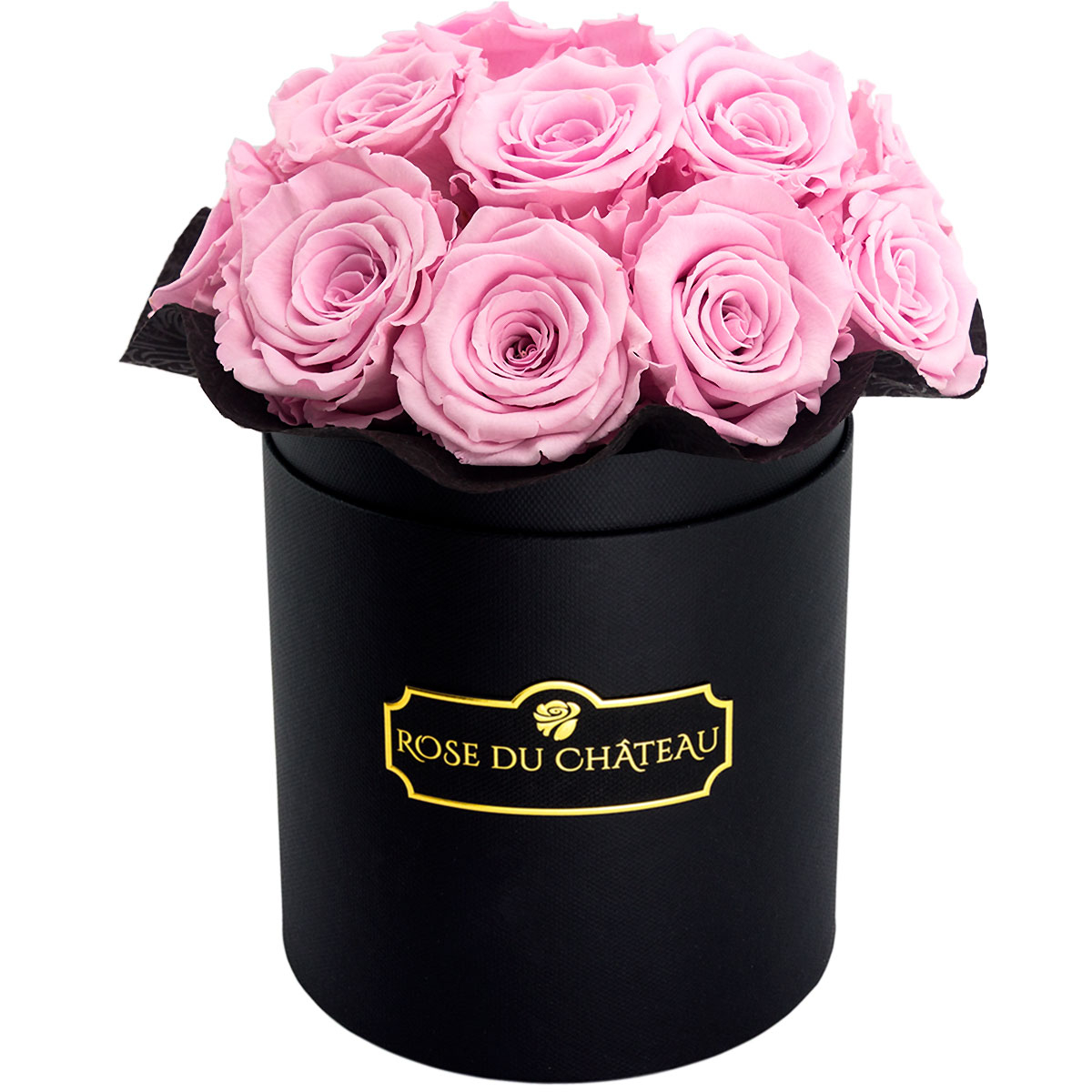 Bladoróżowe Wieczne Róże Bukiet Prezentowy i Czarny Flowerbox Bladoróżowe Wieczne Róże Bukiet Prezentowy i Czarny Flowerbox