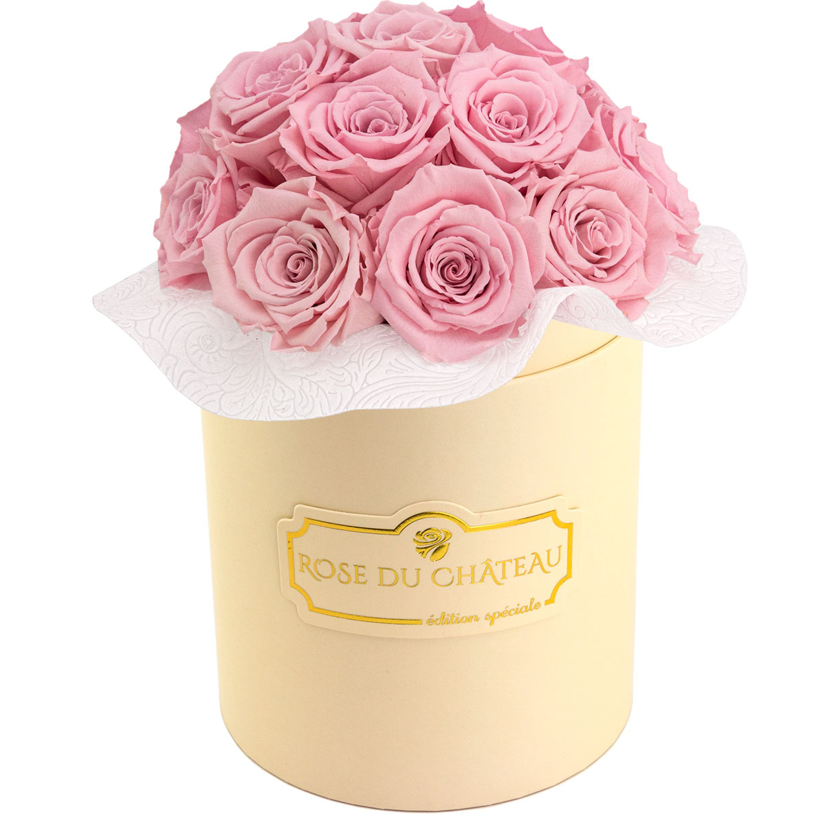 Bukiet Wieczne Róże Bladoróżowe Brzoskwiniowy Flower Box Bukiet Wieczne Róże Bladoróżowe Brzoskwiniowy Flower Box