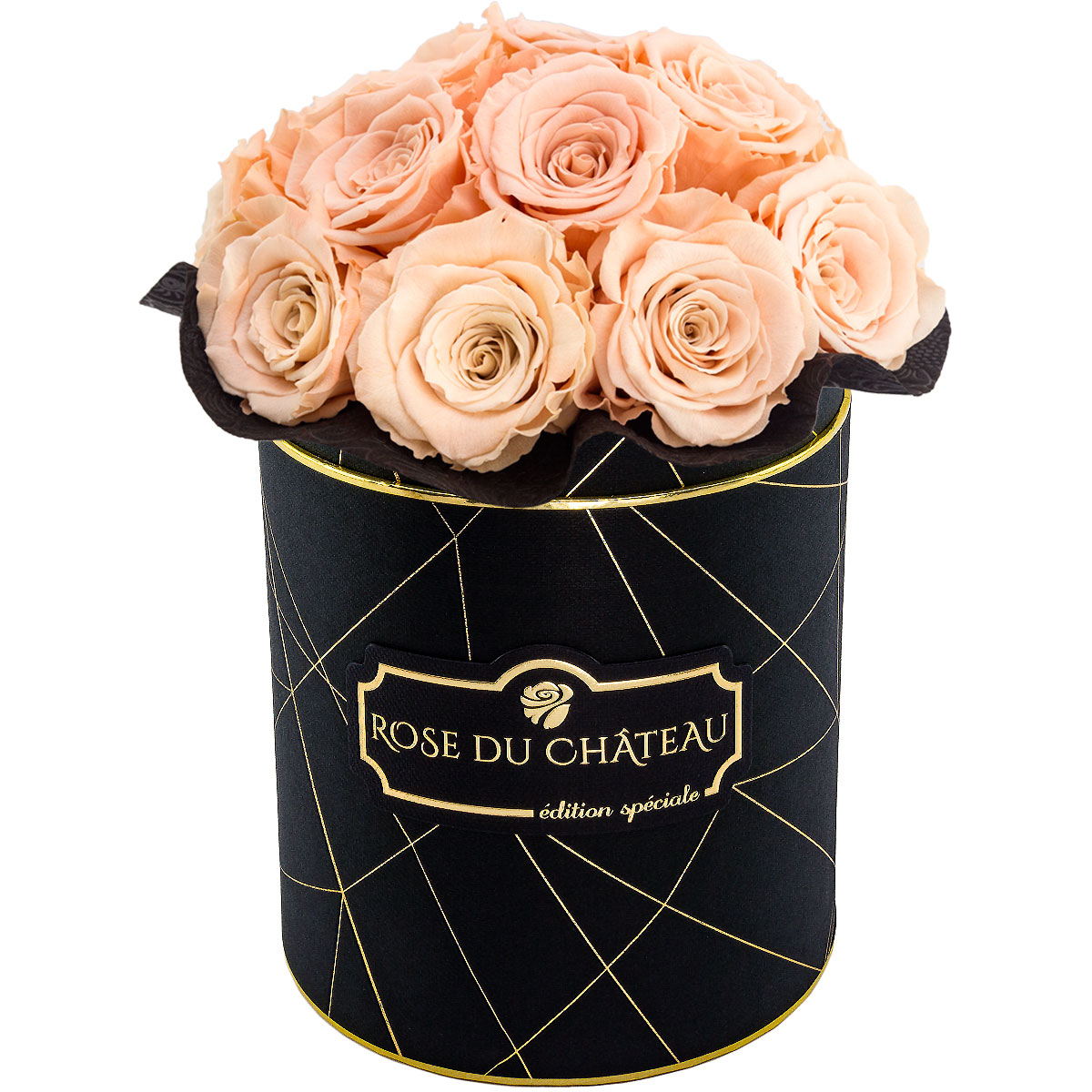 Herbaciane Wieczne Róże Bouquet w Czarnym Industrialnym Boxie Herbaciane Wieczne Róże Bouquet w Czarnym Industrialnym Boxie