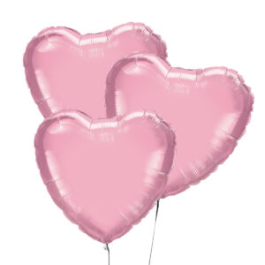 Drei Rosa Herzballons 46 cm