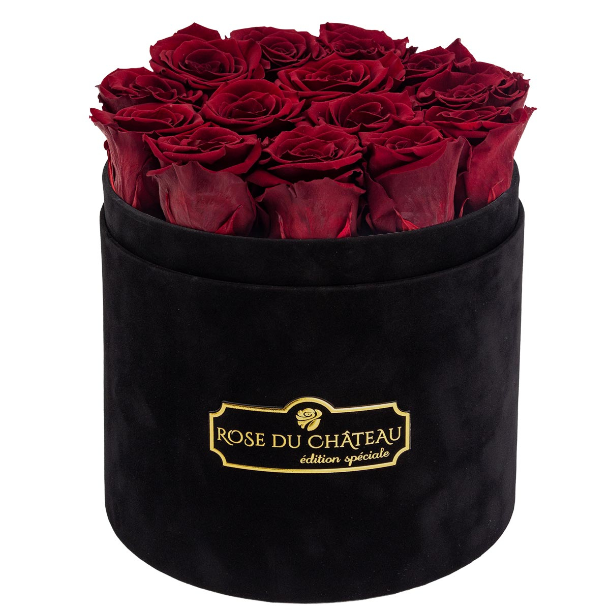 Czerwone Wieczne Róże Czarny Flokowany Flowerbox Czerwone Wieczne Róże Czarny Flokowany Flowerbox