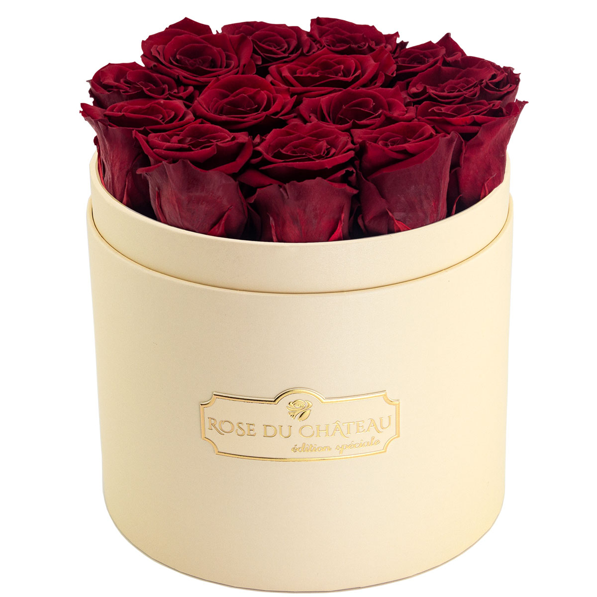 Czerwone Wieczne Róże na Dzień Kobiet w Beżowym Flowerboxie Czerwone Wieczne Róże na Dzień Kobiet w Beżowym Flowerboxie - obrazek 2