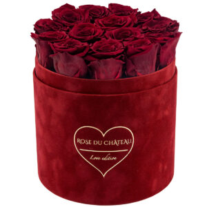Rose Rosse Eterne in Flowerbox Floccato Rosso - LOVE EDITION
