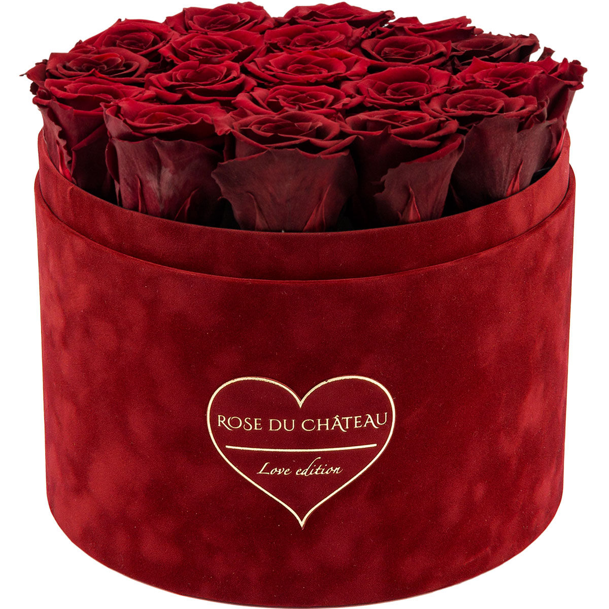 Czerwone Wieczne Róże w Czerwonym Flokowanym Dużym Boxie - LOVE EDITION Czerwone Wieczne Róże w Czerwonym Flokowanym Dużym Boxie - LOVE EDITION