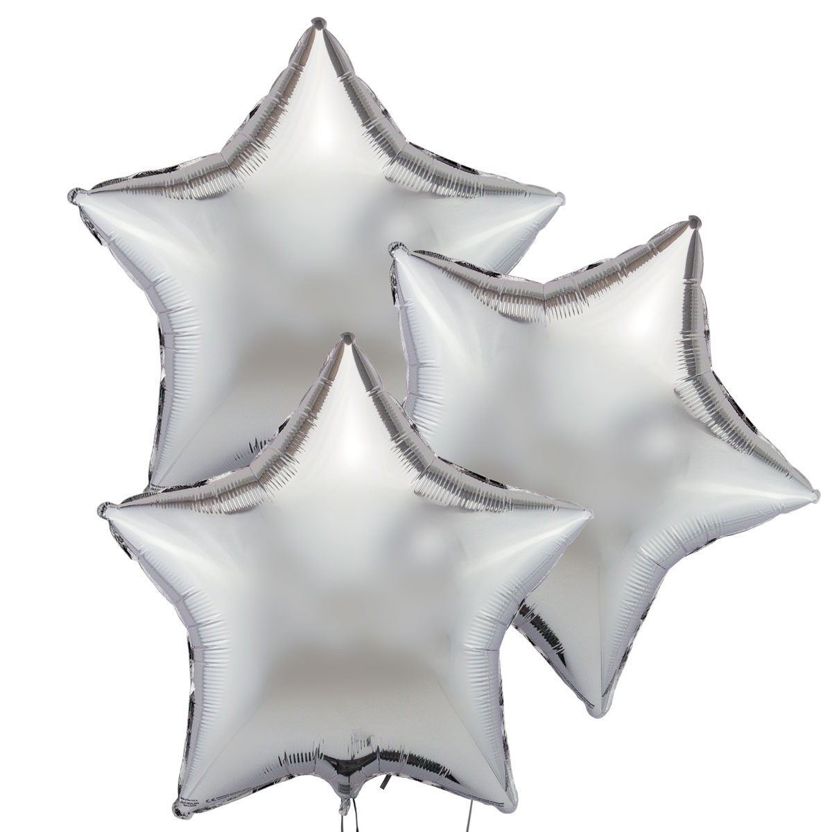 Trzy Srebrne Balony Gwiazda 46 cm Trzy Srebrne Balony Gwiazda 46 cm