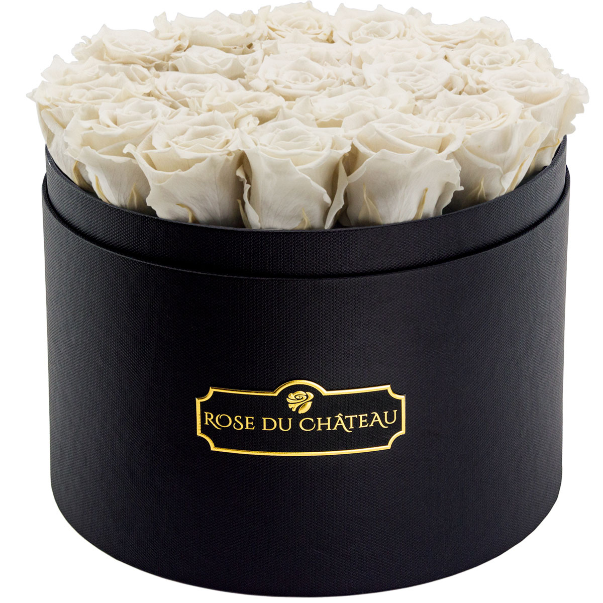 Białe Wieczne Róże Czarny Duży Flowerbox Kwiaty do Apartamentu Białe Wieczne Róże Czarny Flowerbox Duży Kwiaty do Apartamentu