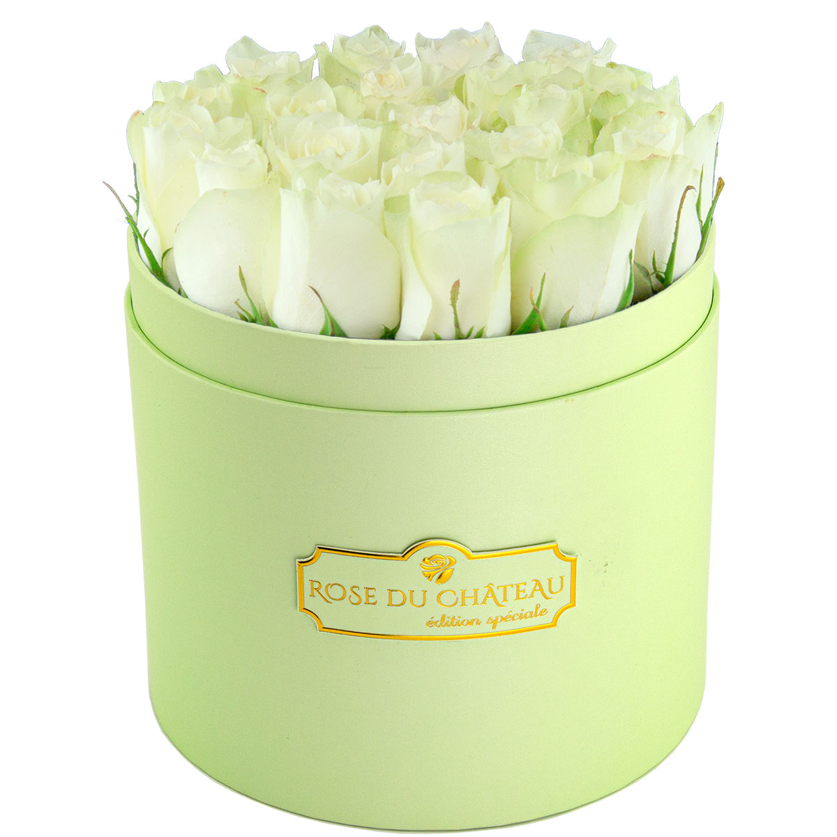 Mint Roses Fresh Special Edition Mint Box with Fresh White Roses - Rose Du Chateau